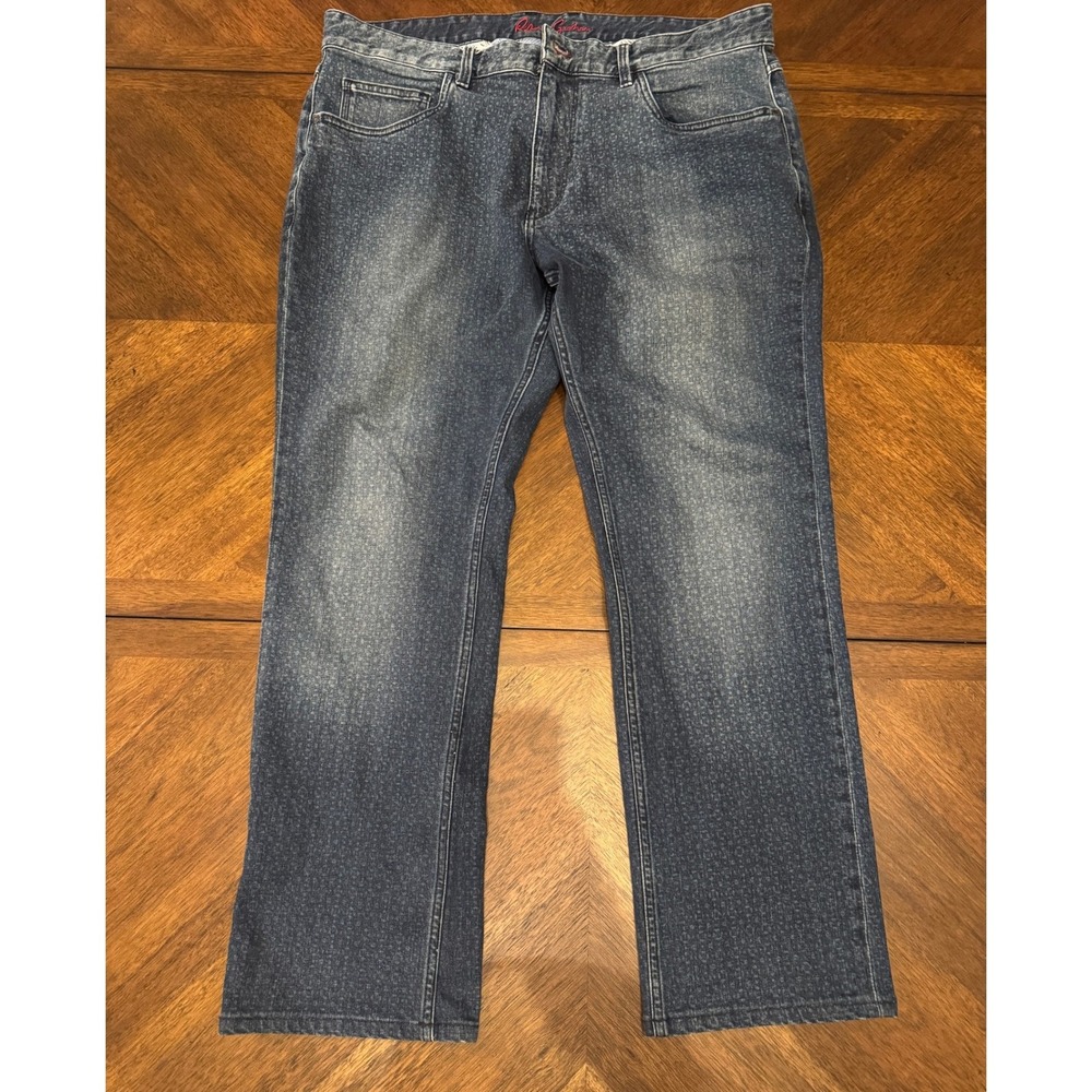 Robert Graham Tailored Kipling Jeans Mens 38 Blue Micro Pattern Straight Leg |C1